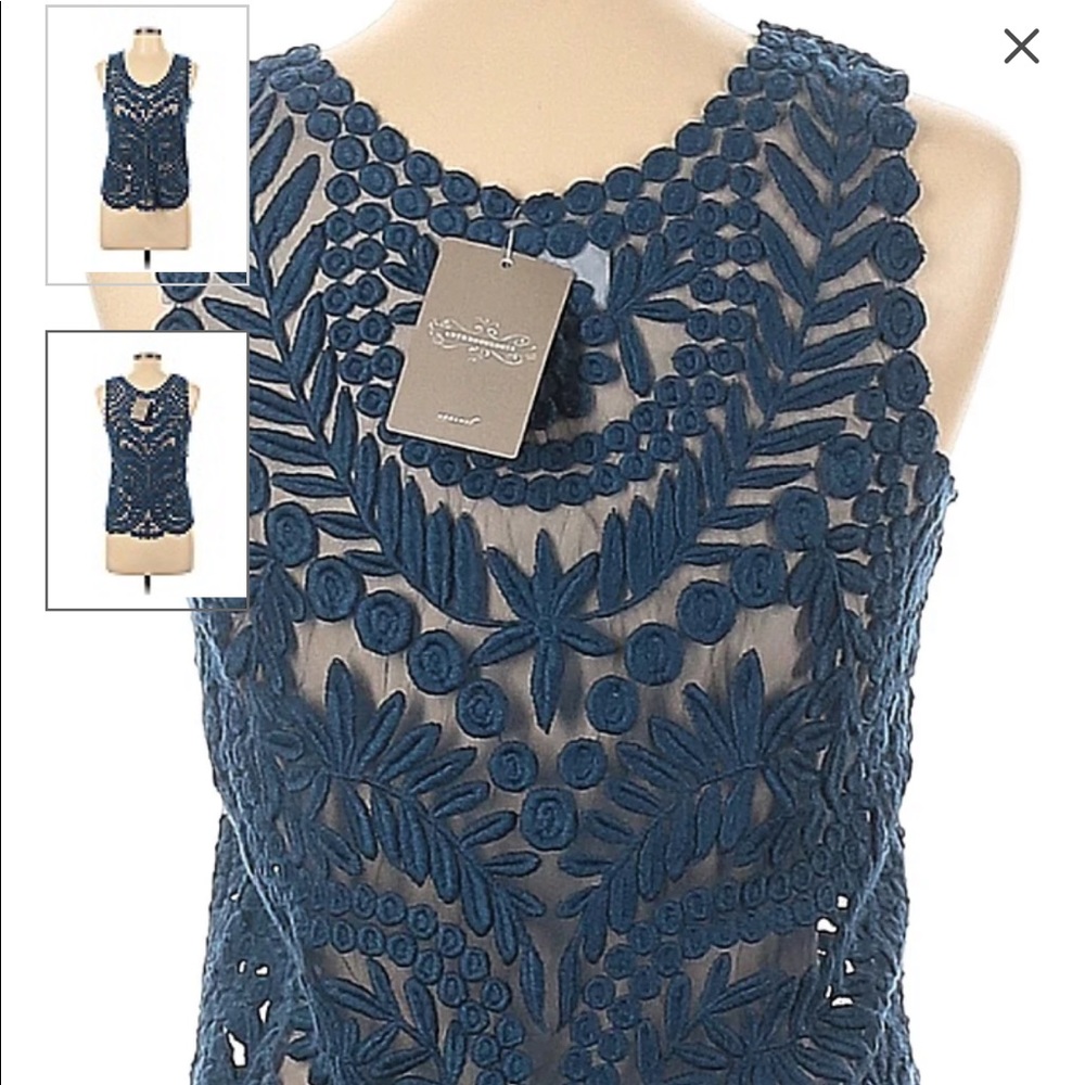 Anthropologie Emerald Lacey Crop Top NWT